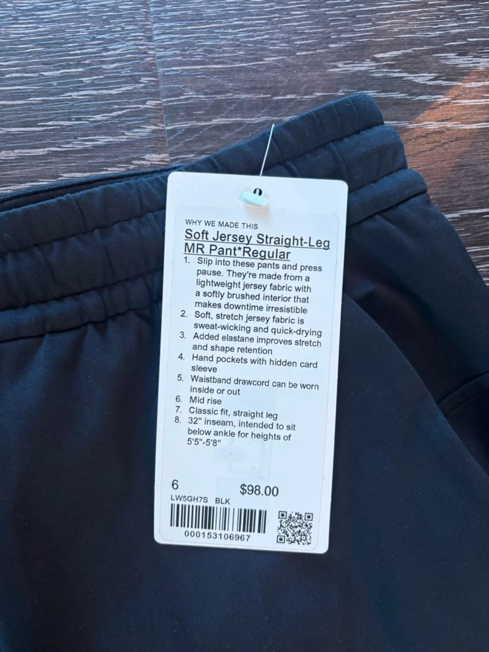 lululemon athletica Soft Jersey Straight Leg Mid Rise Pants Size 6 - Picture 2 of 5